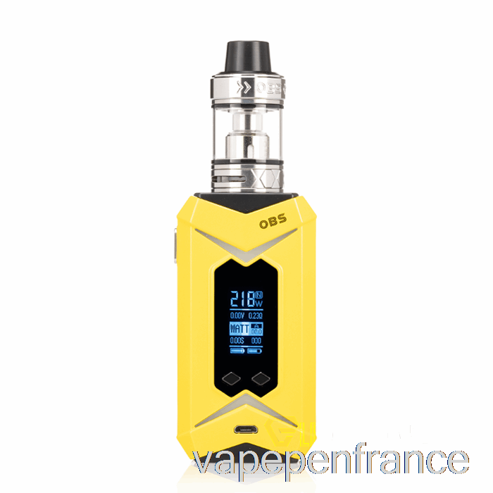 Obs Bat 218w & Damo Starter Kit Mod Jaune / Stylo Vape Réservoir Argent